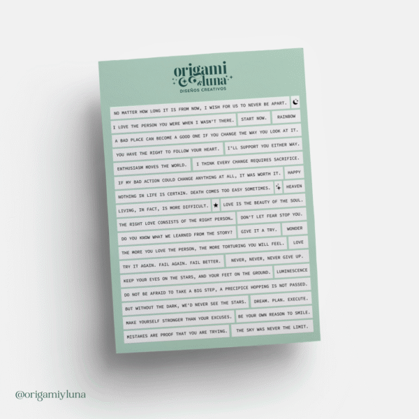 Lámina de Stickers con Frases en Inglés