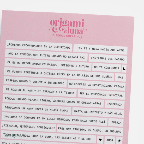 Lamina Stickers frases español 2 Lámina de Stickers con Frases en Español