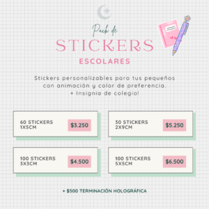 Stickers escolares personalizados